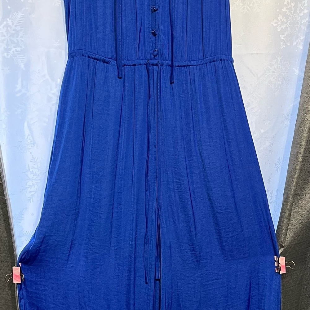 Royal Blue Satin Jump Suit